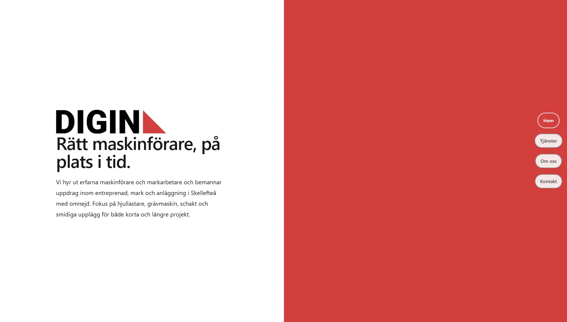 Webbsida till Dig In Norr bild