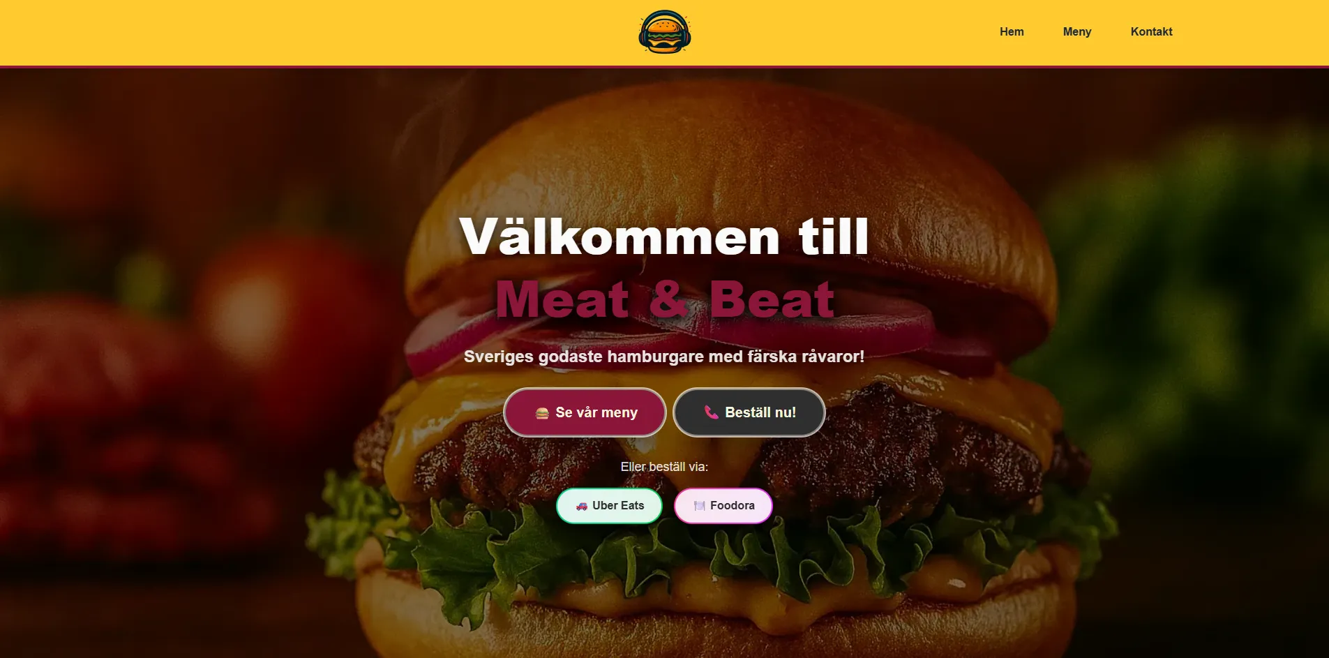 Modern Webbsida till Hamburgarestaurang bild