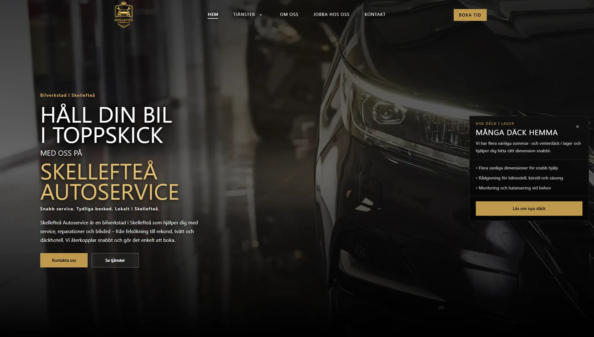 Företagswebbsida till Skellefteå Autoservice bild